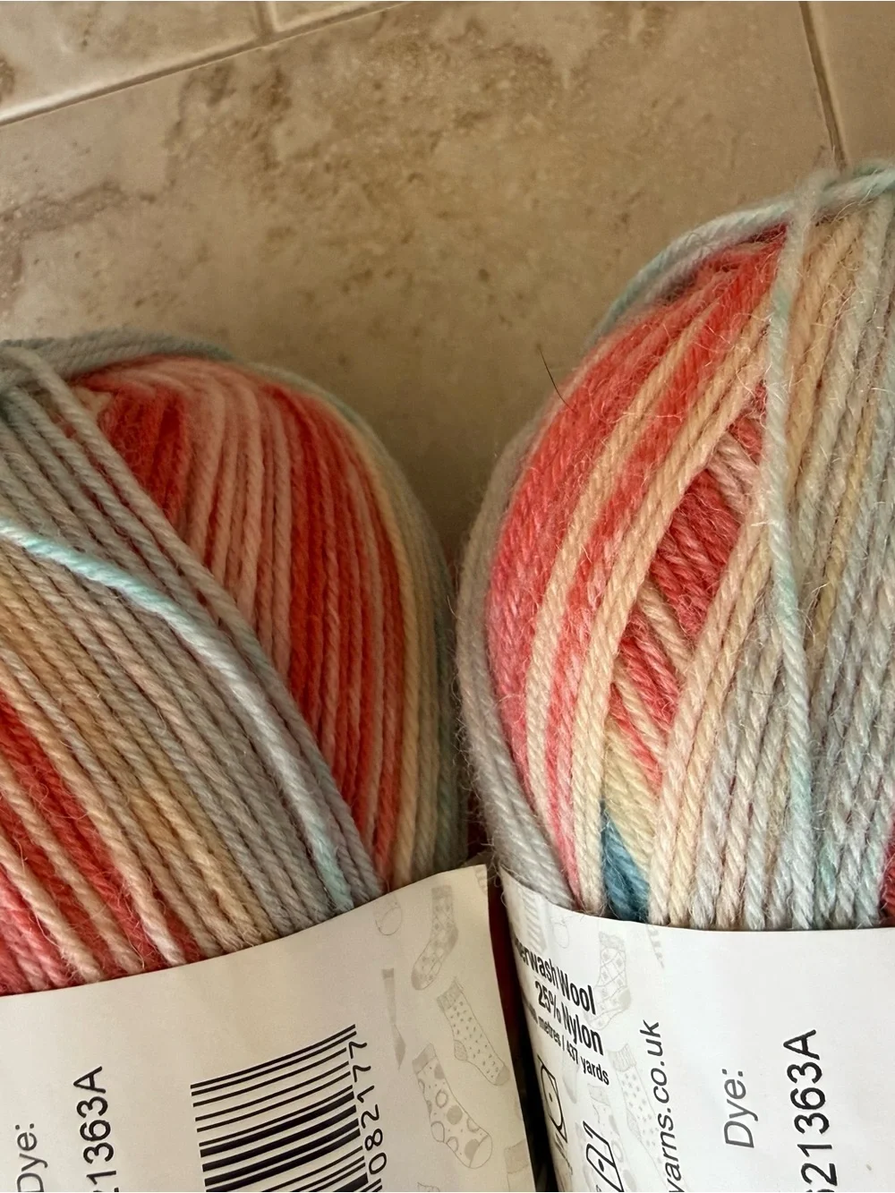 Stylecraft Self-Striping Yarn - Pastel Pink Blue Cream - Ossie